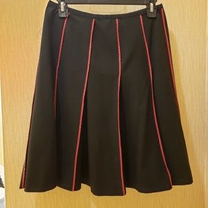 Black with red strips and pleats skort